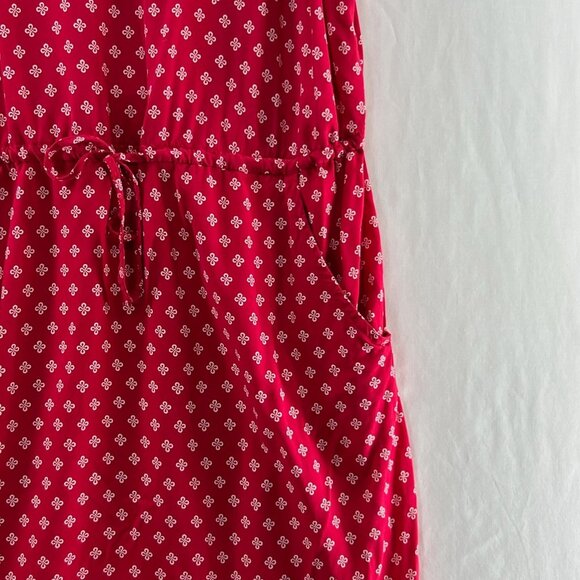 Gap Sleeveless Mini Dress Women S Drawstring Cinch Waist Side Pockets Floral Red - Picture 5 of 11